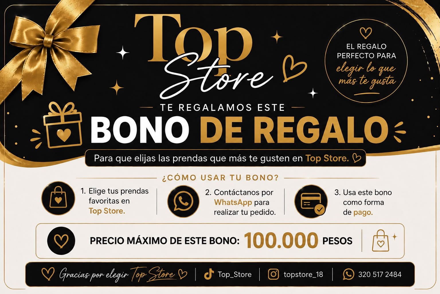 Tarjeta regalo TOPSTORE: $100.000 COP