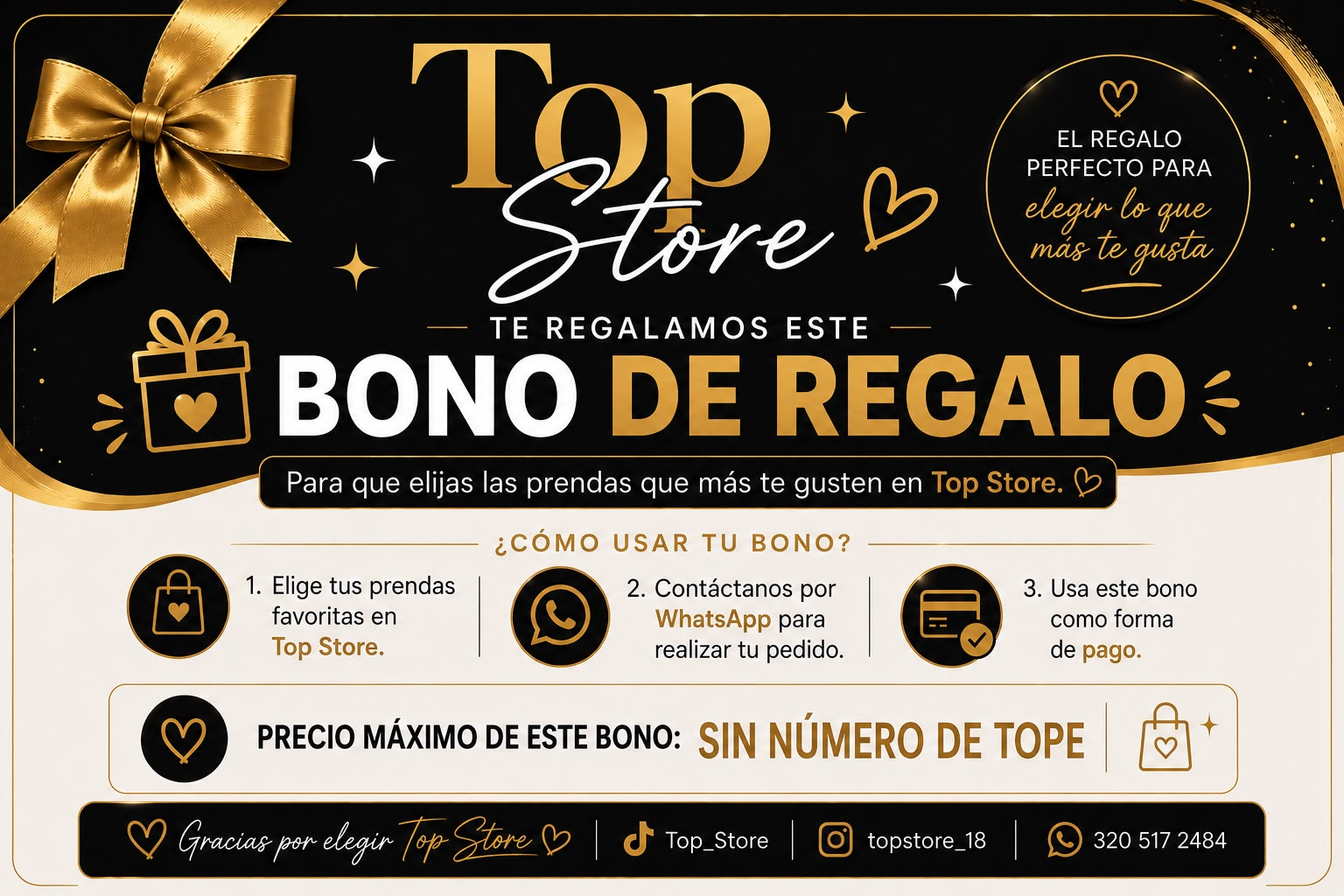 Monto personalizado TOPSTORE: Elige el valor